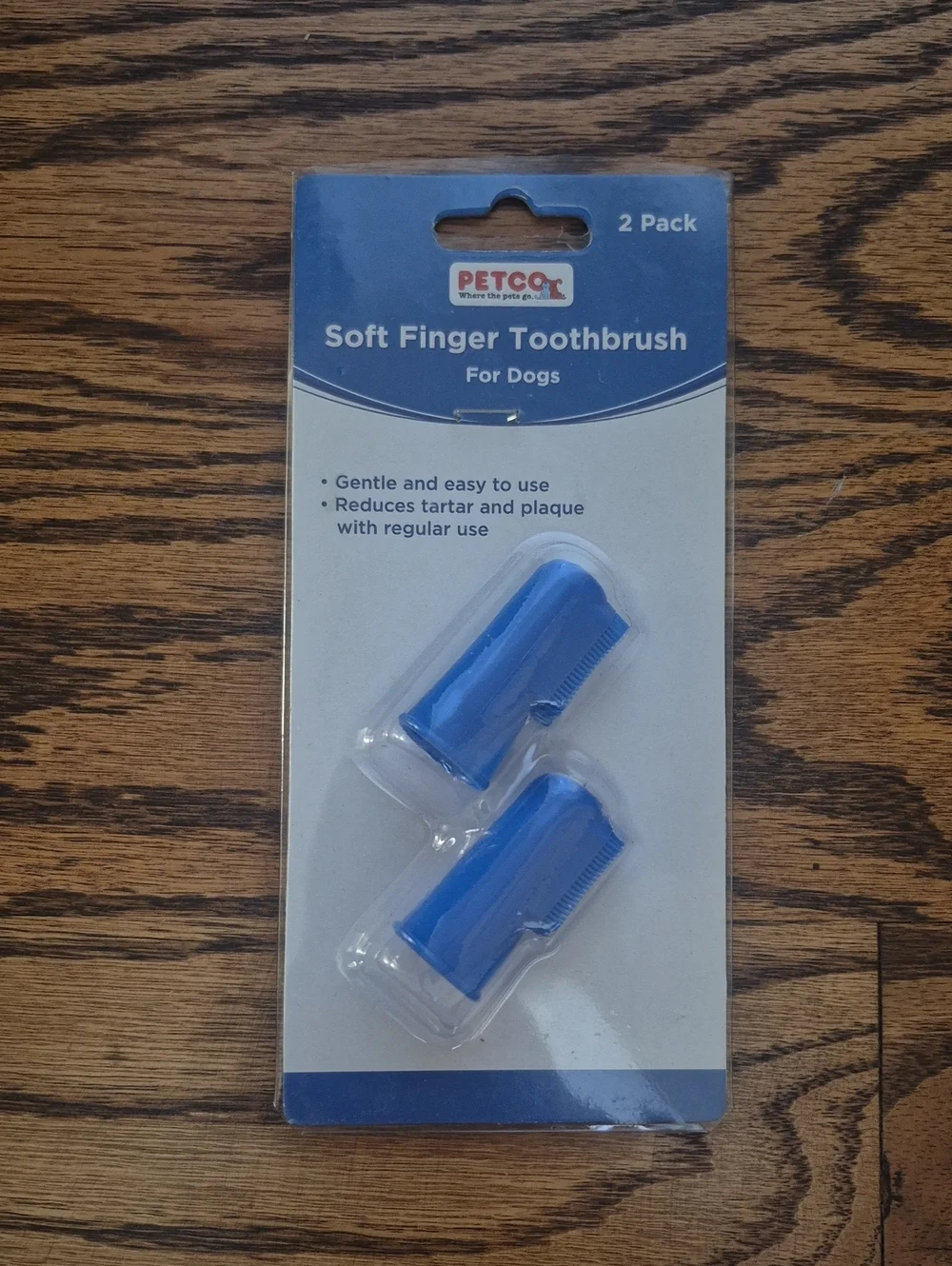 Soft Finger Toothbrush for Dogs - Blue (2 Pack)